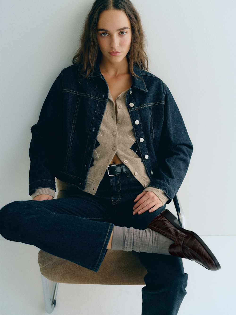 Reformation Kaylee Loafer - Dark Chocolate Croc
