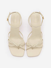 Reformation Gen Heeled Sandal - Almond Snake Leather