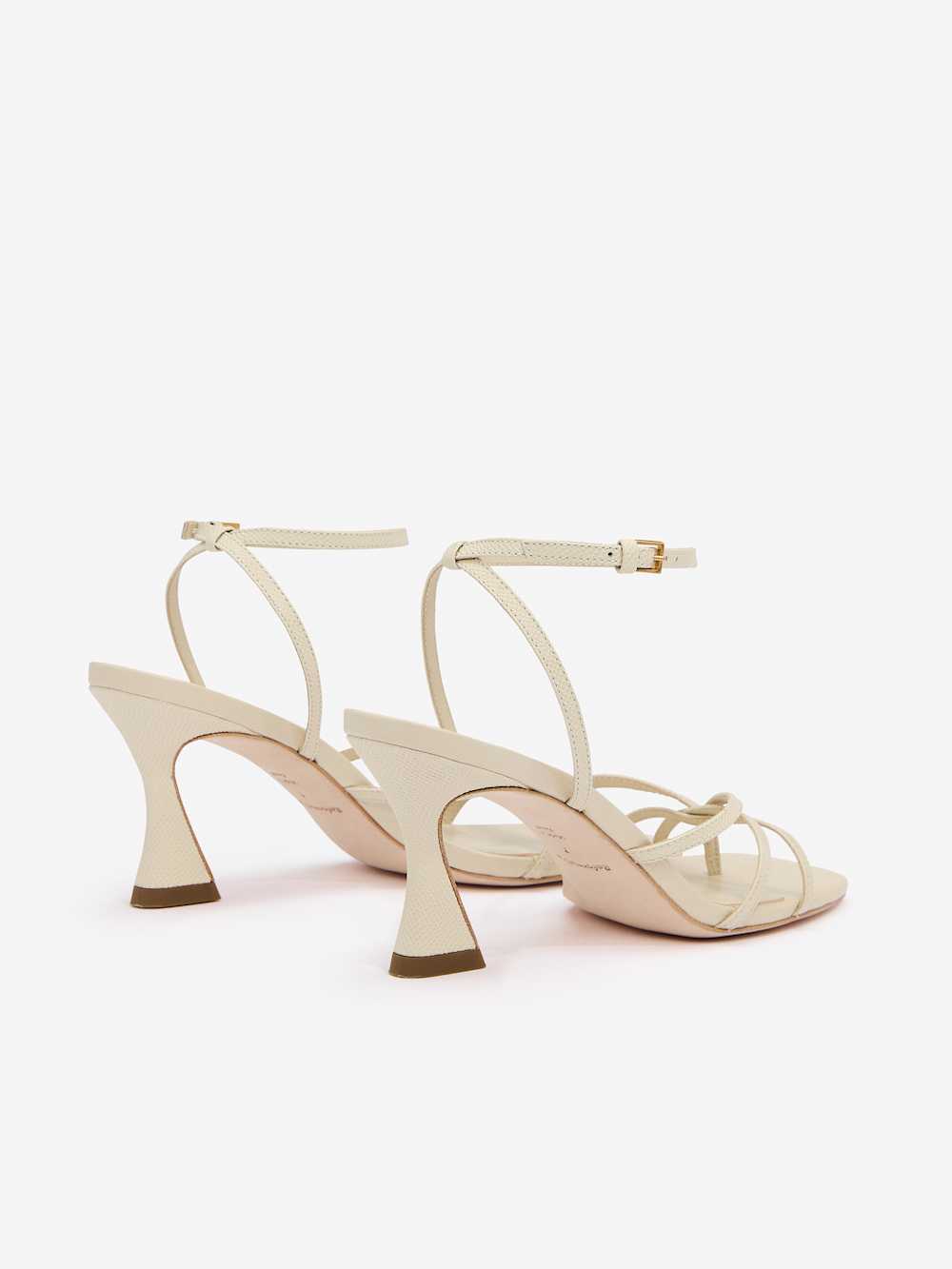 Reformation Gen Heeled Sandal - Almond Snake Leather