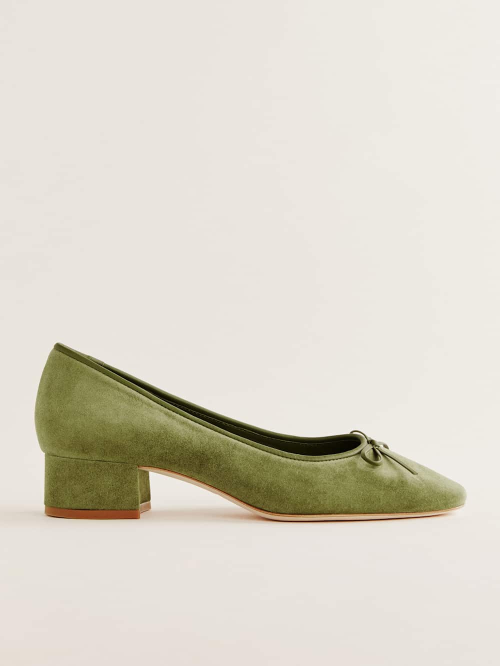 Reformation Terry Ballet Pump - Avocado Suede