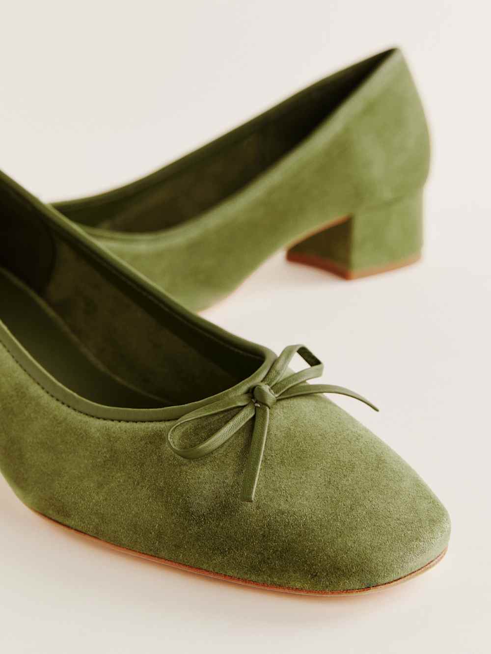 Reformation Terry Ballet Pump - Avocado Suede