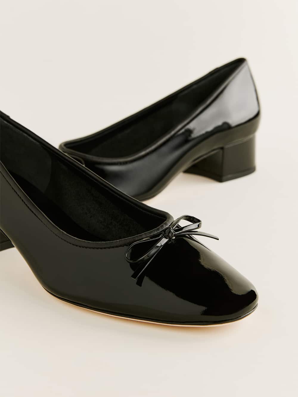 Reformation Terry Ballet Pump - Black Patent