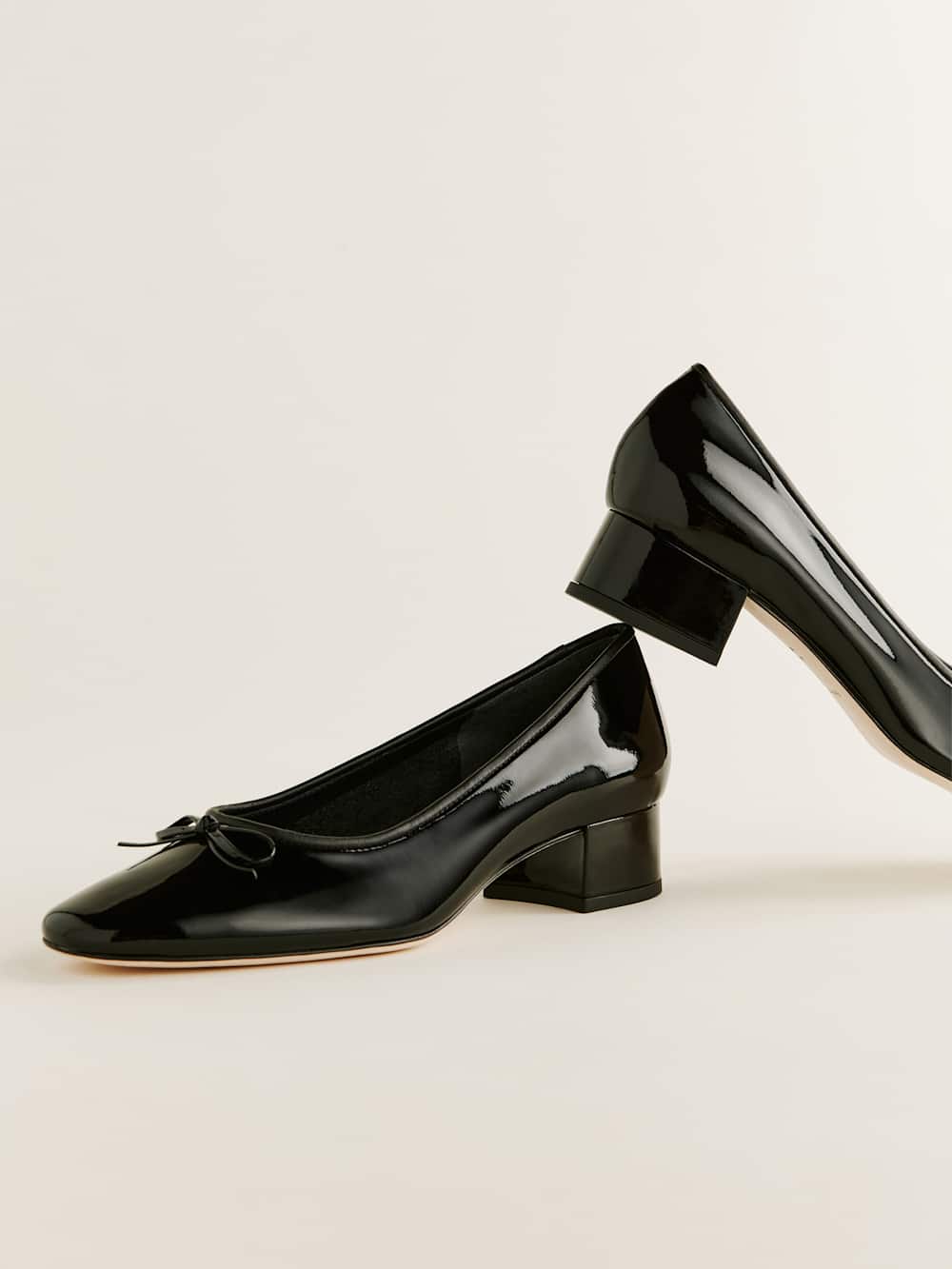 Reformation Terry Ballet Pump - Black Patent