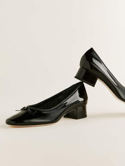 Reformation Terry Ballet Pump - Black Patent