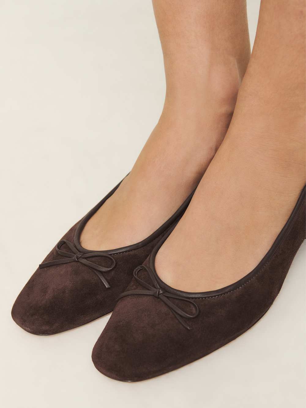 Reformation Terry Ballet Pump - Espresso Suede