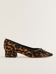 Reformation Terry Ballet Pump - Leopard Haircalf