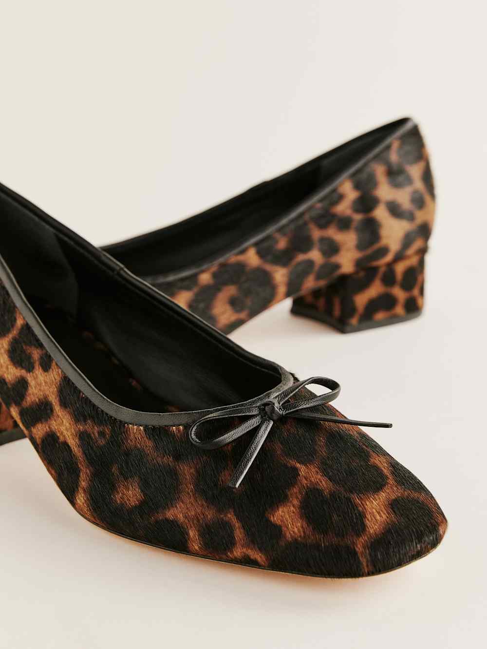 Reformation Terry Ballet Pump - Leopard Haircalf