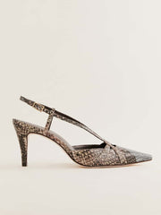 Reformation Patty Slingback Heel - Cedar Snake