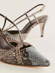 Reformation Patty Slingback Heel - Cedar Snake