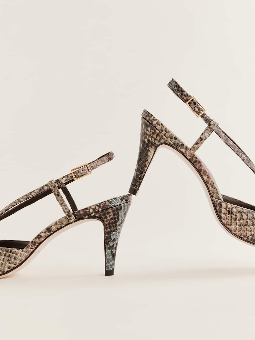 Reformation Patty Slingback Heel - Cedar Snake