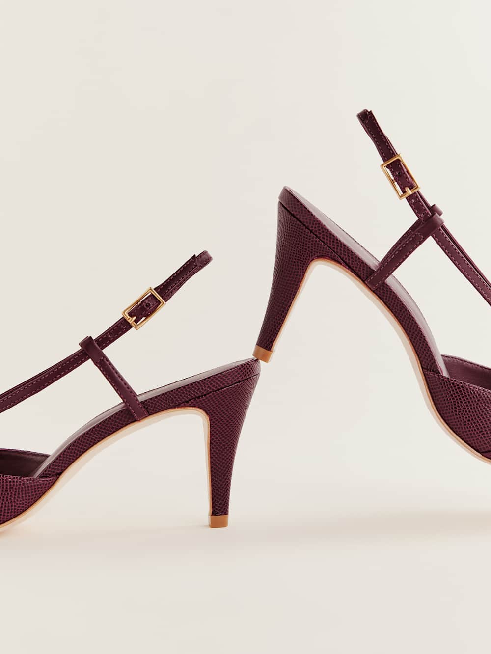 Reformation Patty Slingback Heel - Wine Snake