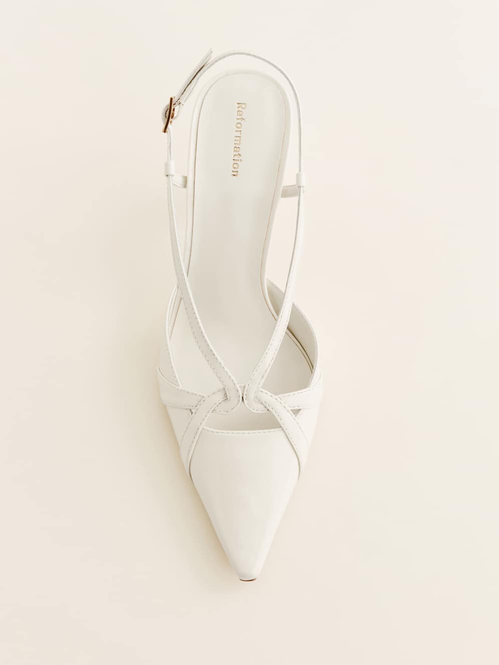Reformation Patty Slingback Heel - White Patent