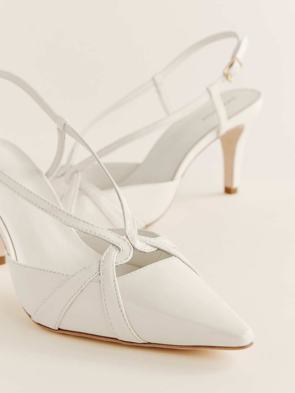 Reformation Patty Slingback Heel - White Patent