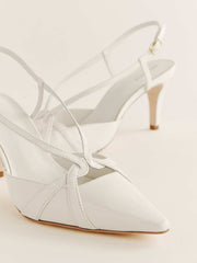 Reformation Patty Slingback Heel - White Patent