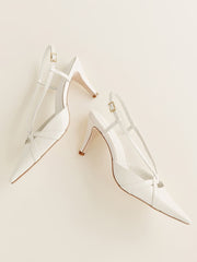 Reformation Patty Slingback Heel - White Patent