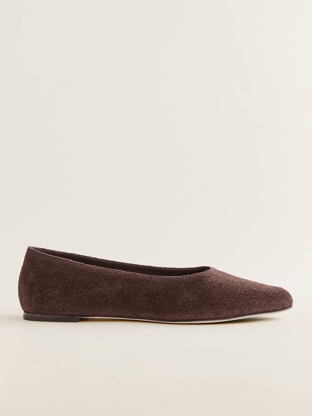 Reformation Maren Ballet Flat - Espresso Suede