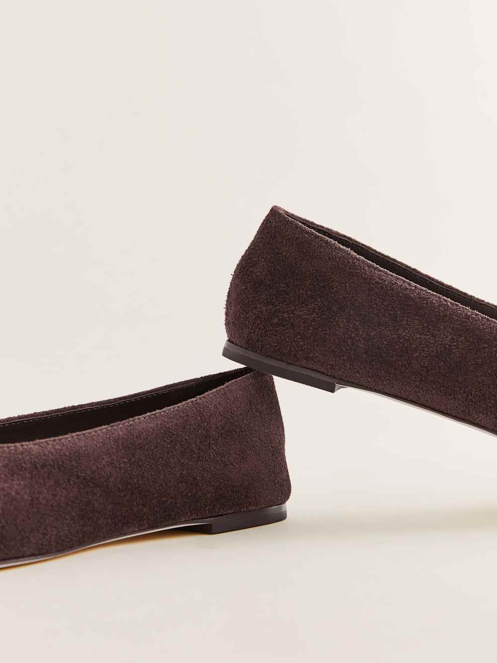 Reformation Maren Ballet Flat - Espresso Suede