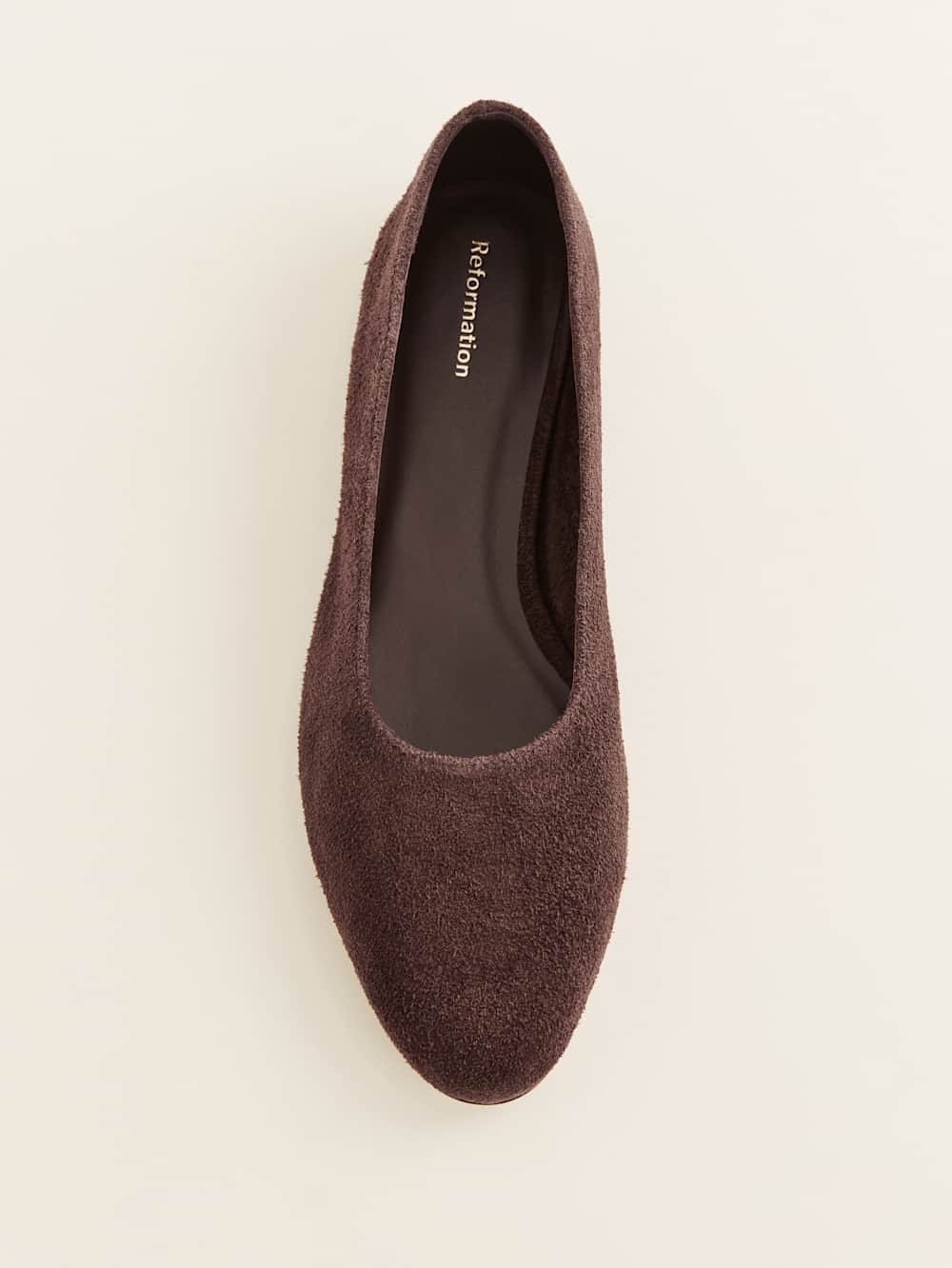 Reformation Maren Ballet Flat - Espresso Suede