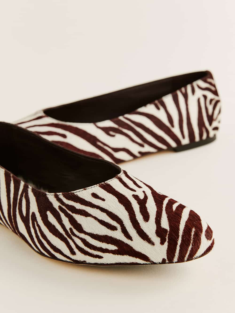 Reformation Maren Ballet Flat - Zebra Haircalf