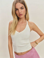 Reformation Christina Cotton Sweater Tank - Fior Di Latte