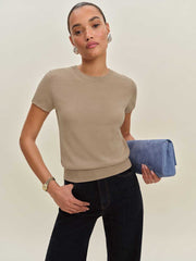 Reformation Aviva Linen Cotton Crew - Pita