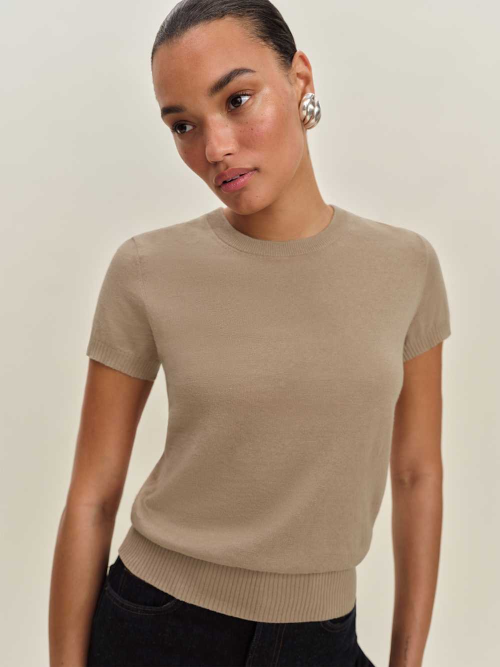 Reformation Aviva Linen Cotton Crew - Pita