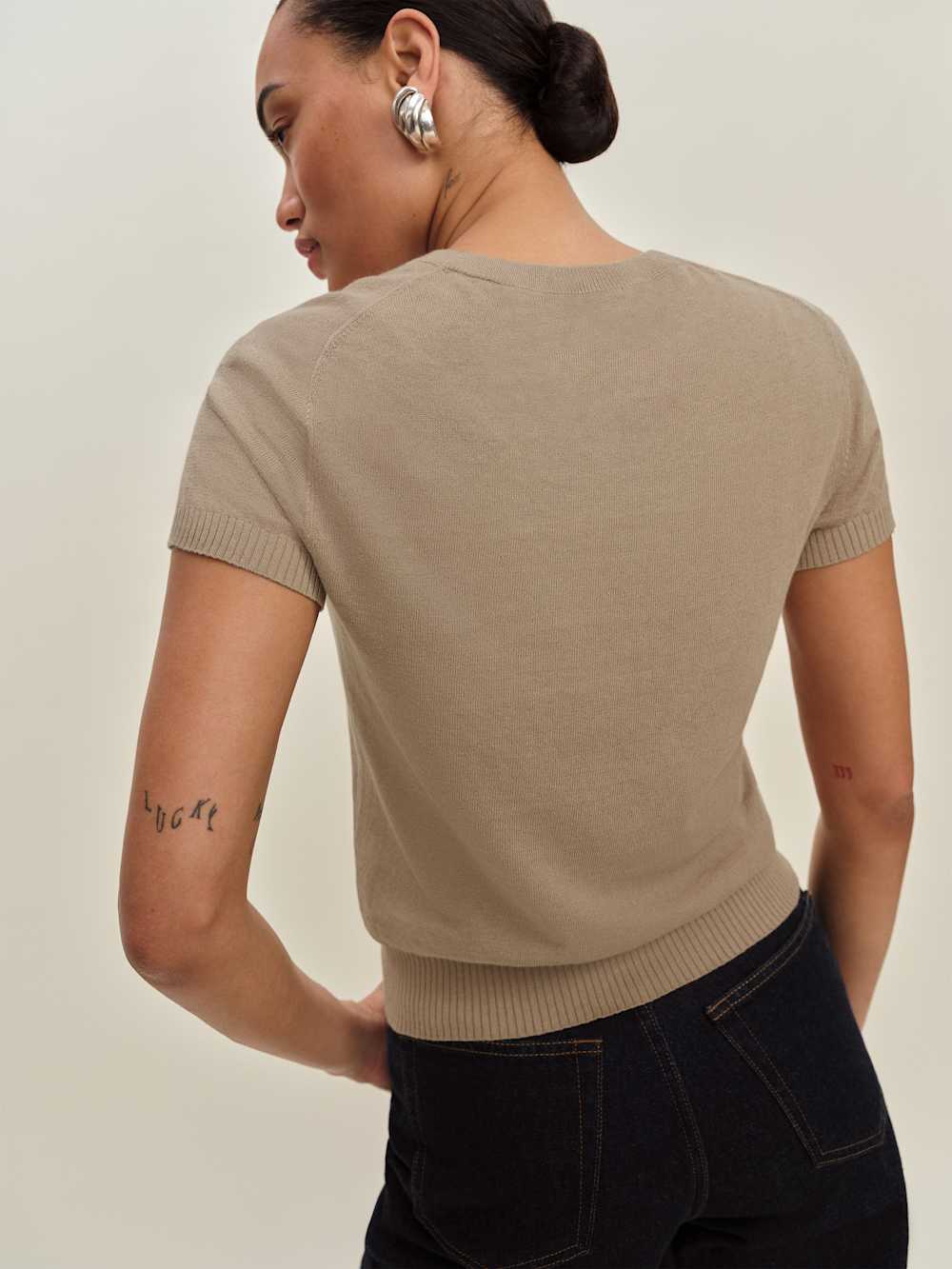 Reformation Aviva Linen Cotton Crew - Pita