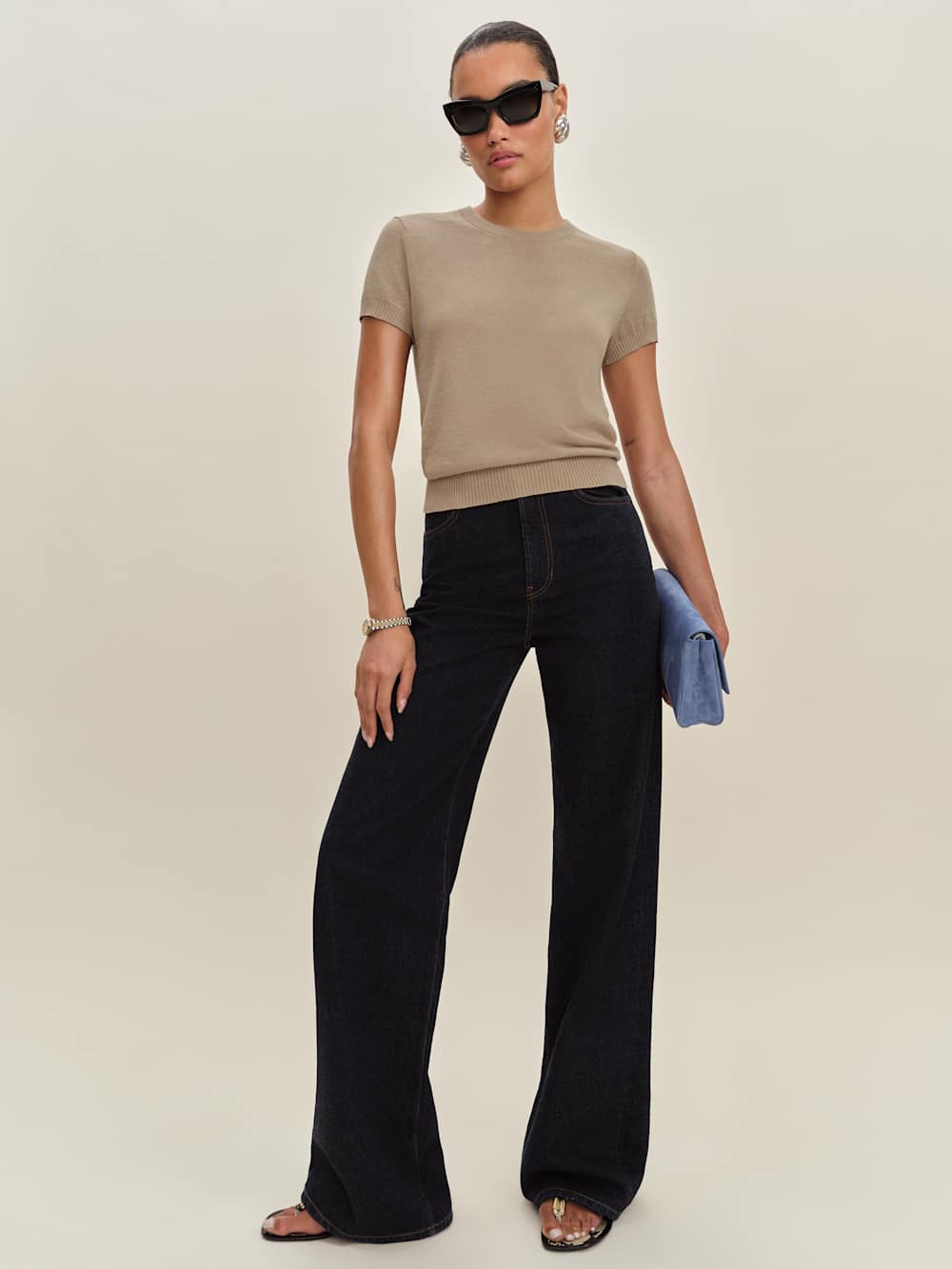 Reformation Aviva Linen Cotton Crew - Pita