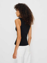 Reformation Rylie Cotton Sweater Tank - Black