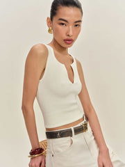 Reformation Rylie Cotton Sweater Tank - Fior Di Latte
