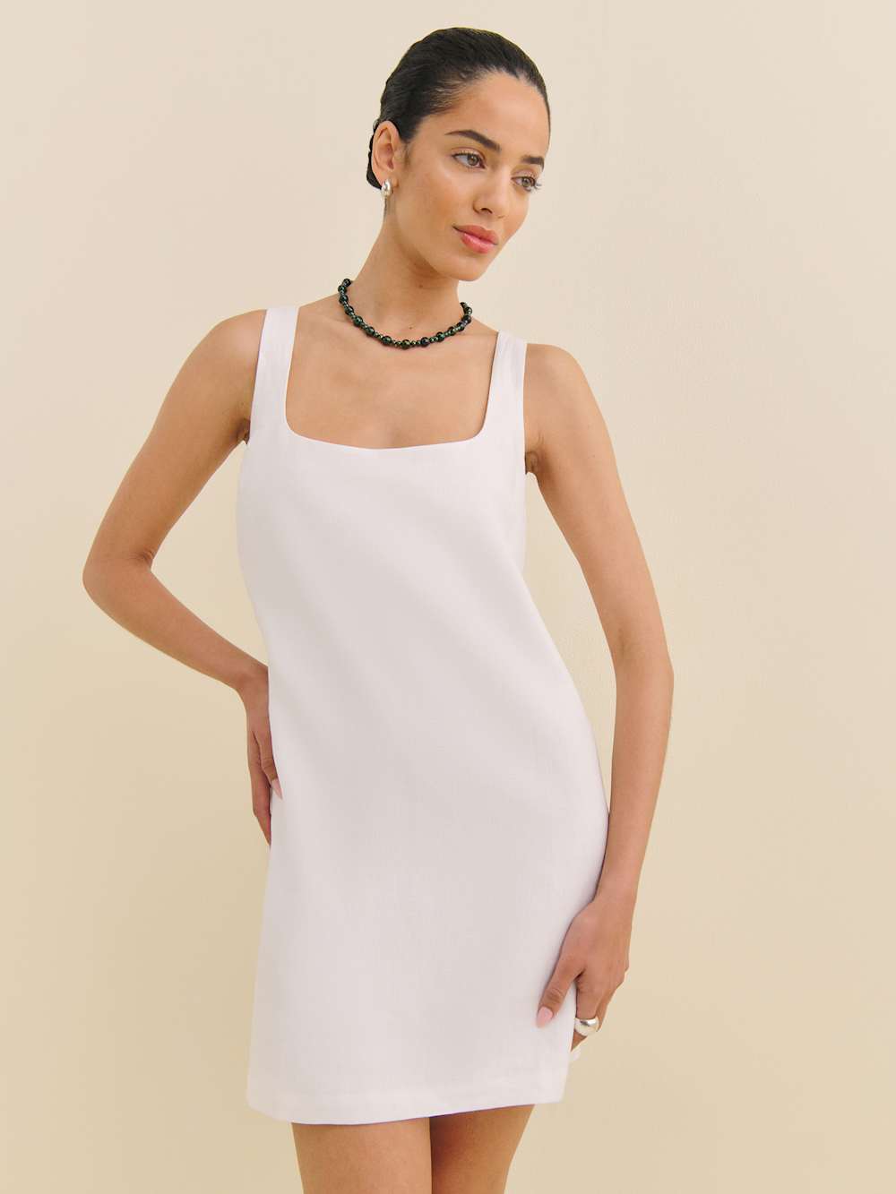 Reformation Hamley Linen Dress - White
