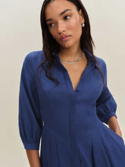 Reformation Tara Linen Dress - French Blue