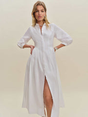 Reformation Tara Linen Dress - White