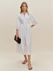Reformation Tara Linen Dress - White