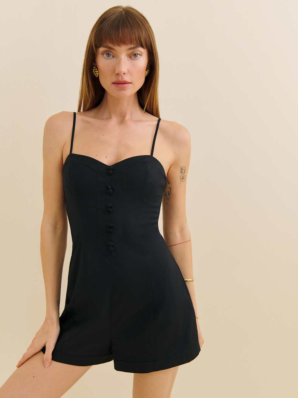 Reformation Blanca Romper - Black