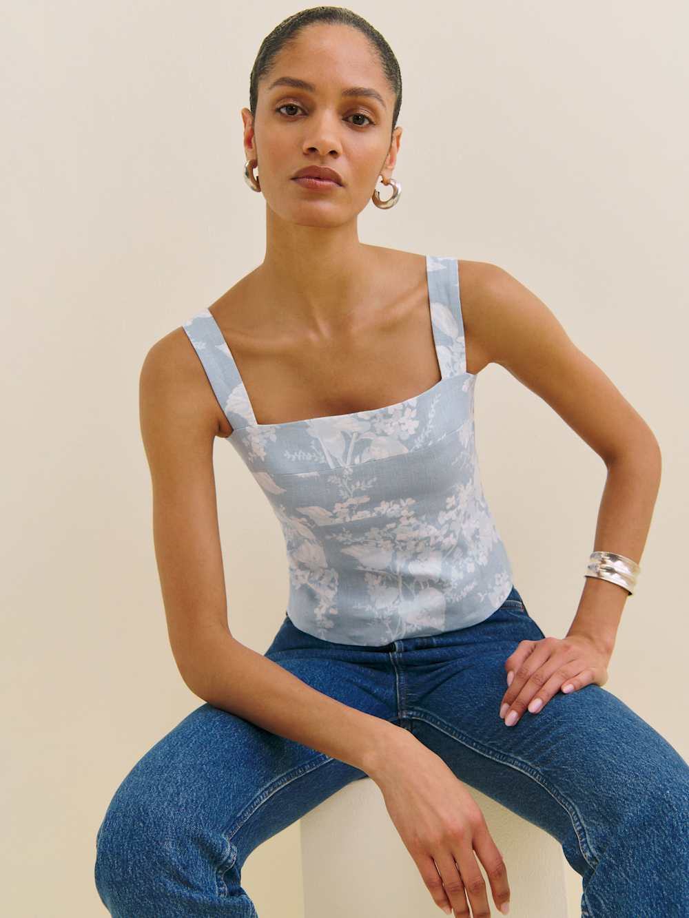 Reformation Darci Linen Top - Angelic