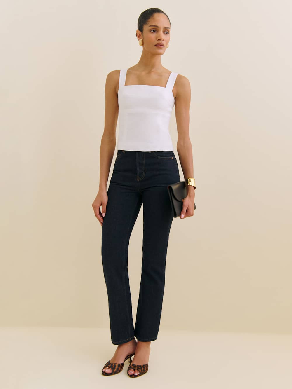 Reformation Darci Linen Top - White