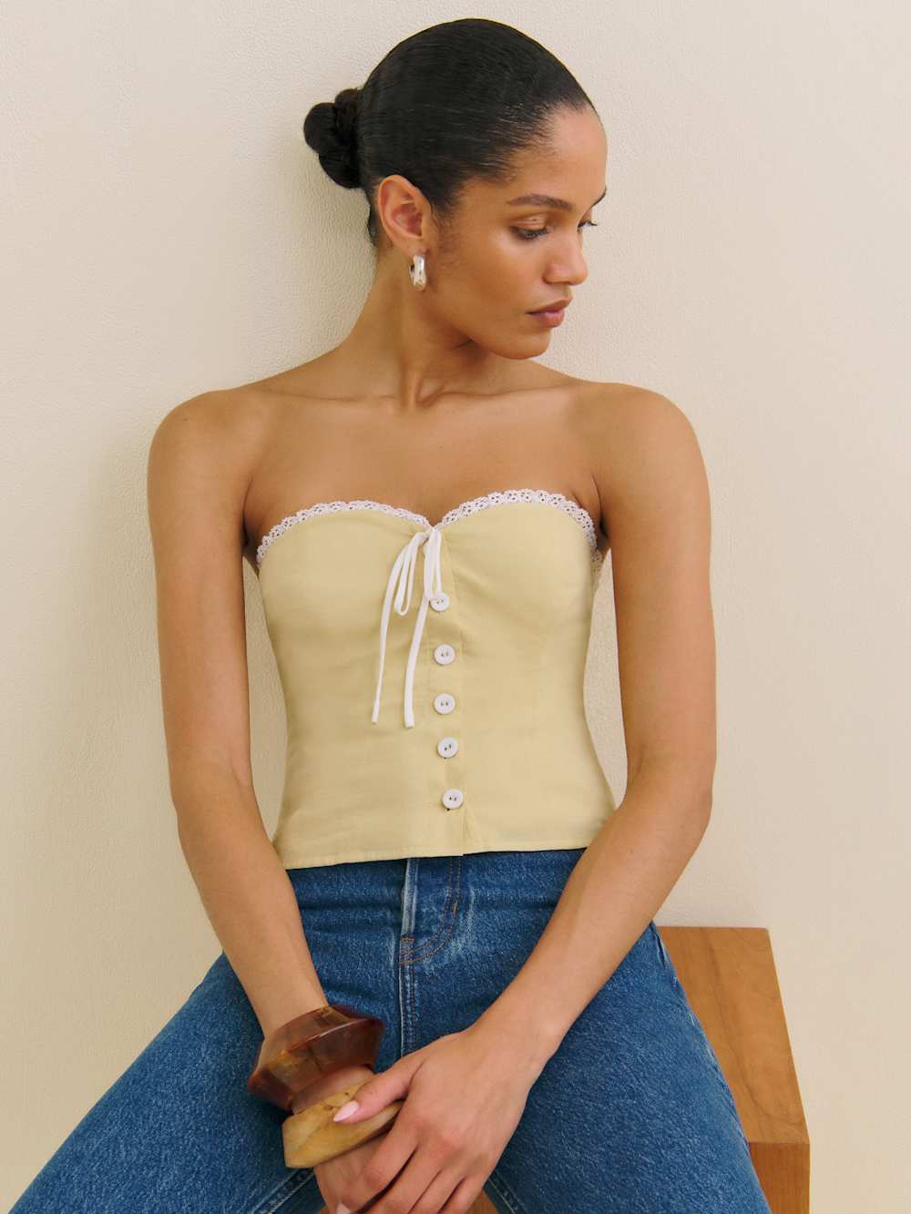 Reformation Dalia Top - Blonde