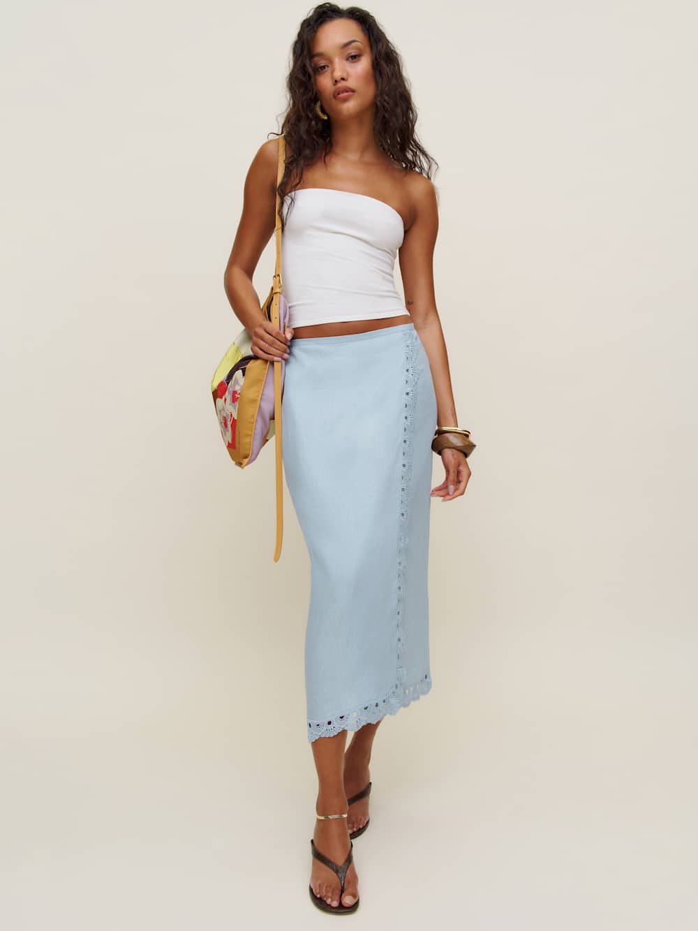 Reformation Felicity Linen Skirt - Mineral