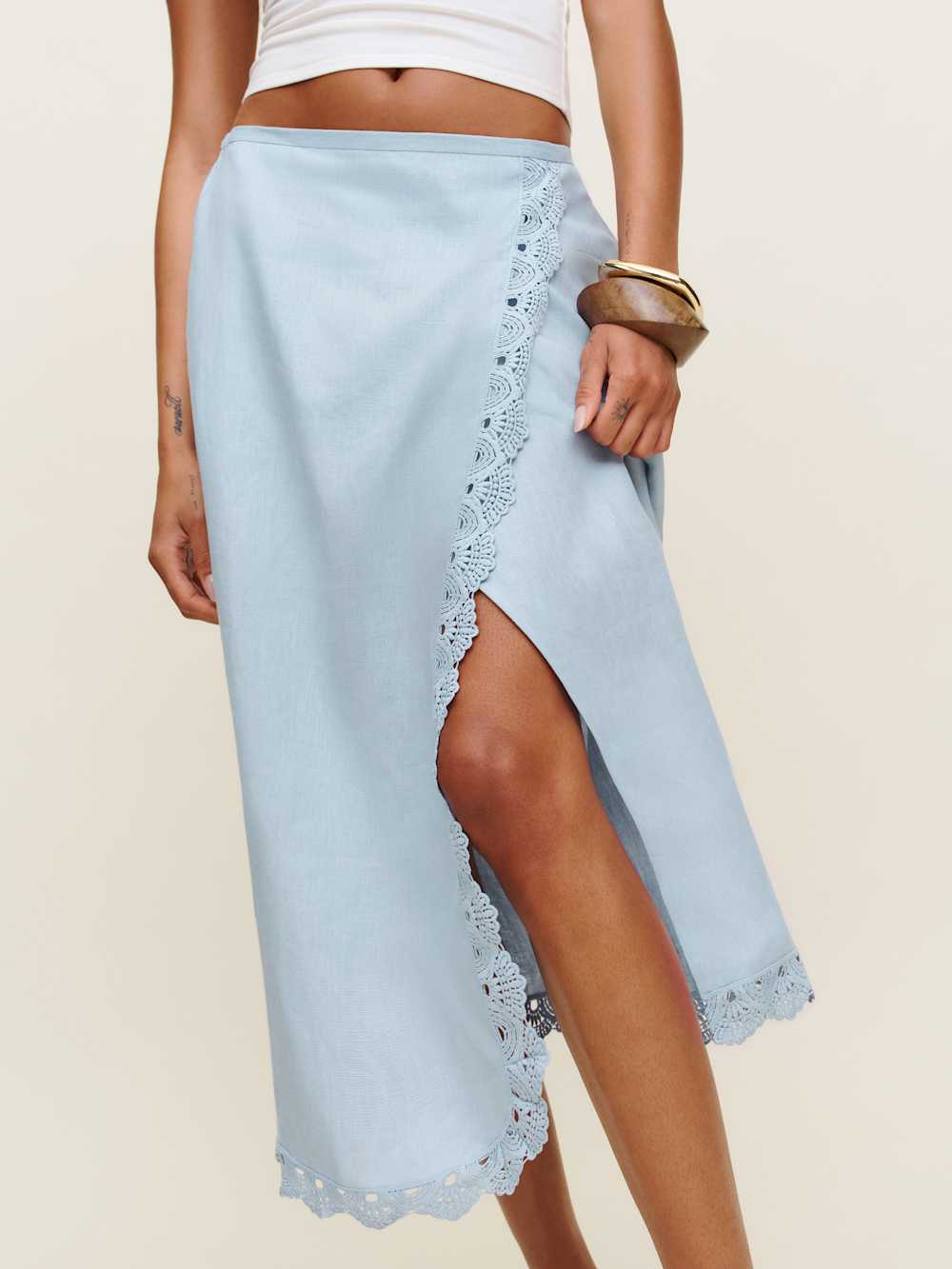 Reformation Felicity Linen Skirt - Mineral