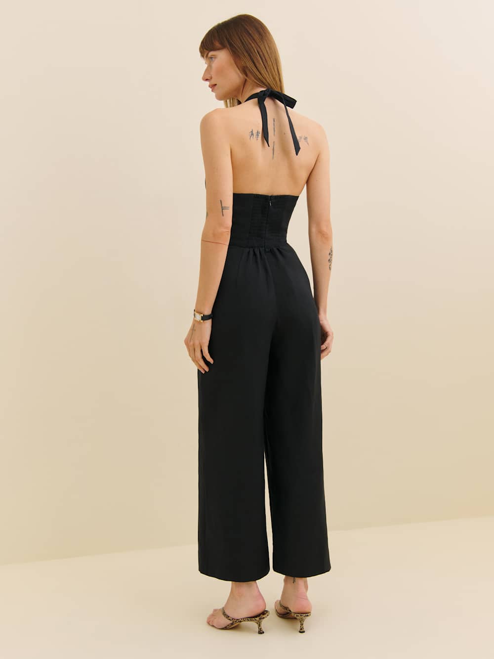 Reformation Sofia Linen Jumpsuit - Black