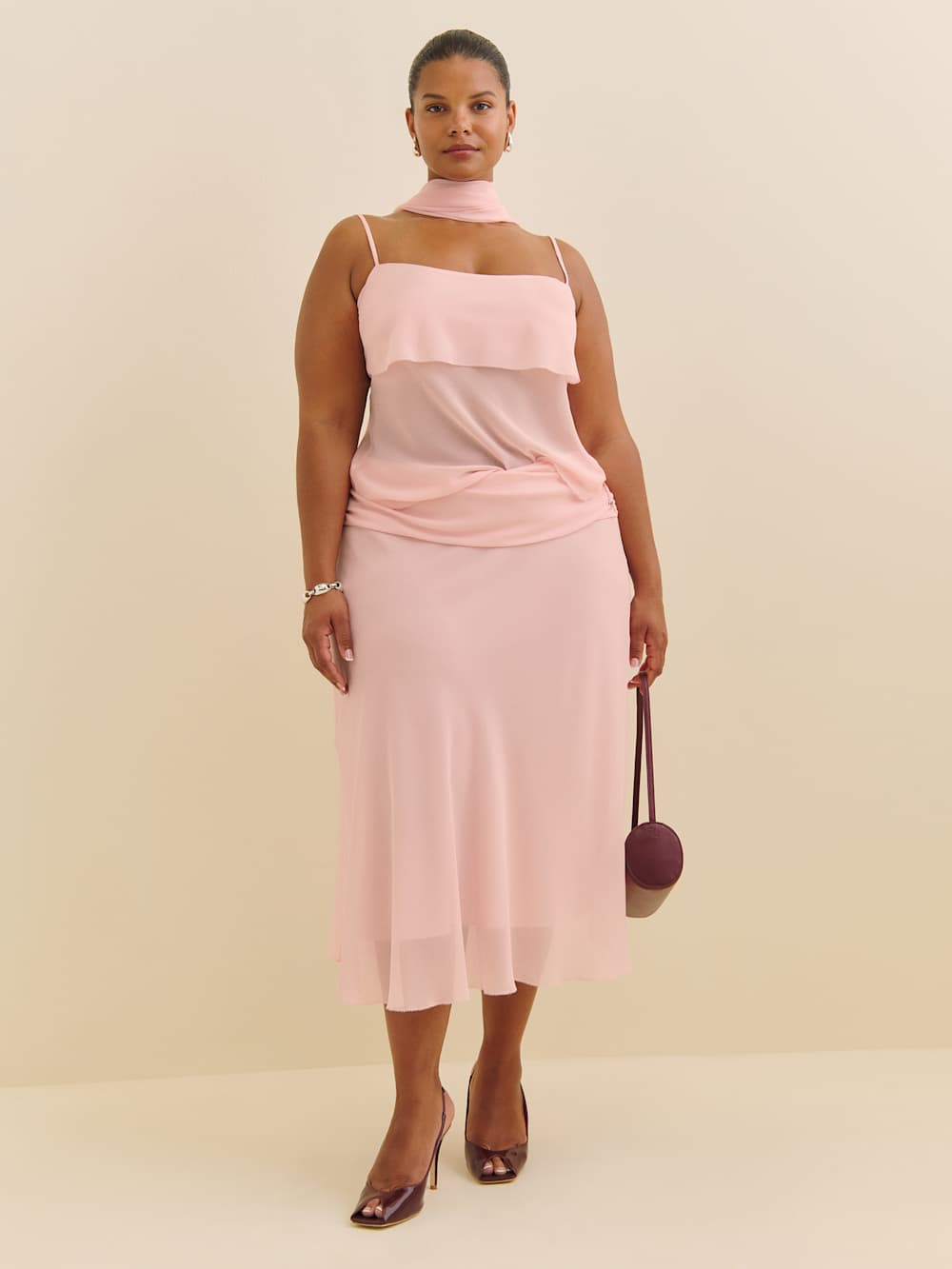 Reformation Olivia Low Waist Skirt Es - Sugar Blossom