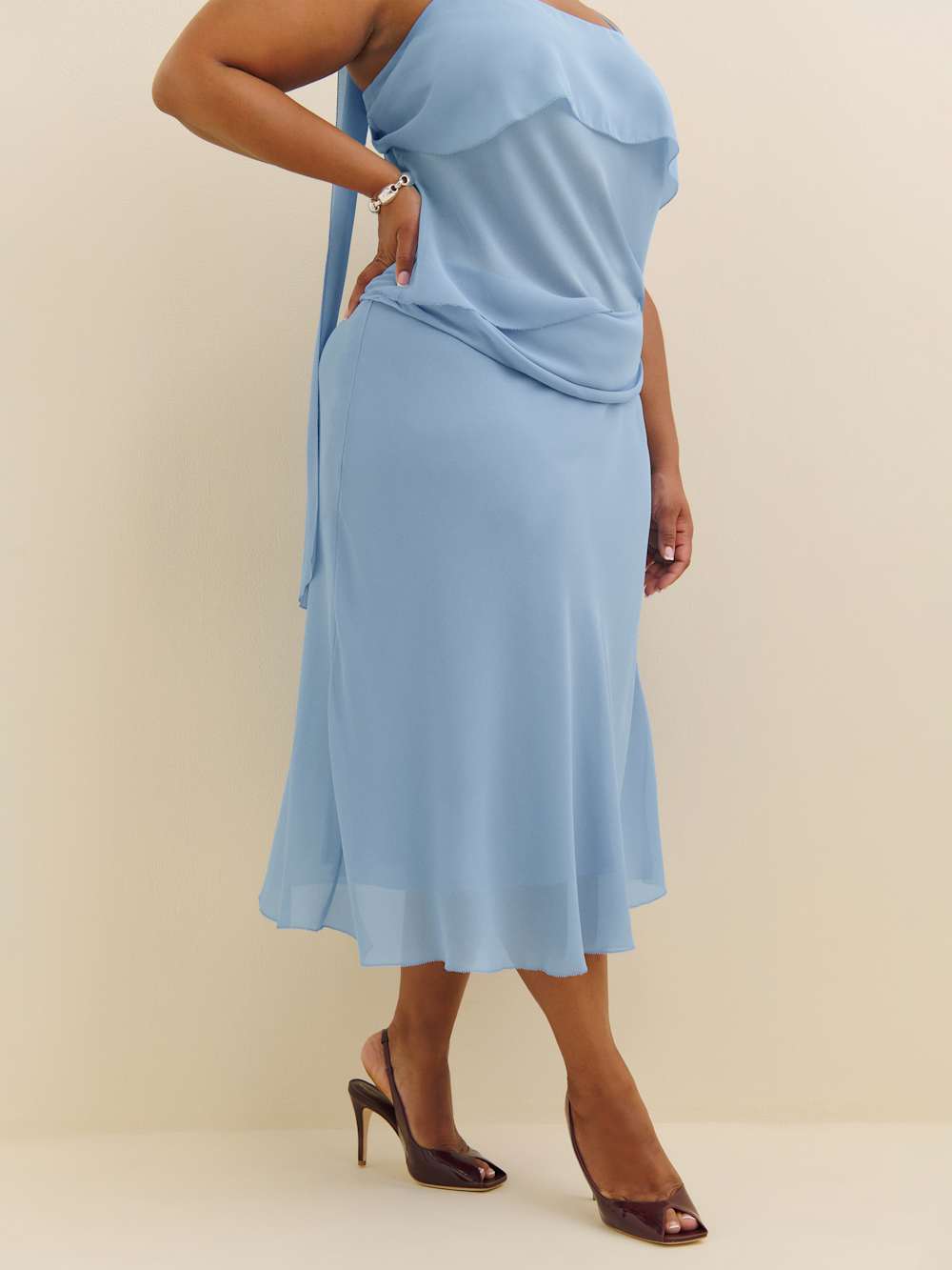 Reformation Olivia Low Waist Skirt Es - Ice Water