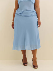 Reformation Olivia Low Waist Skirt Es - Ice Water