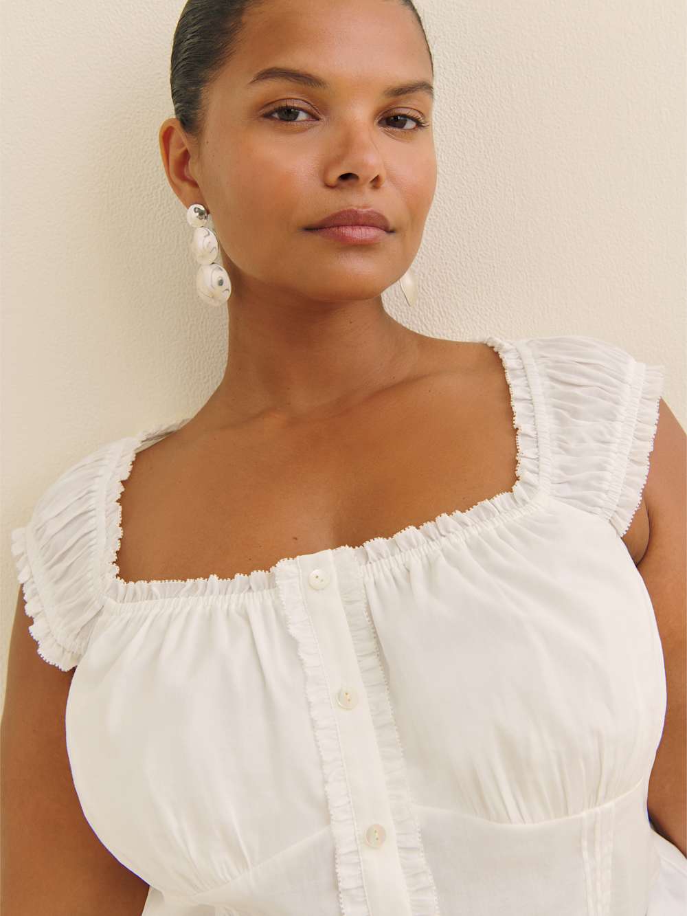 Reformation Alabama Top Es - Ivory