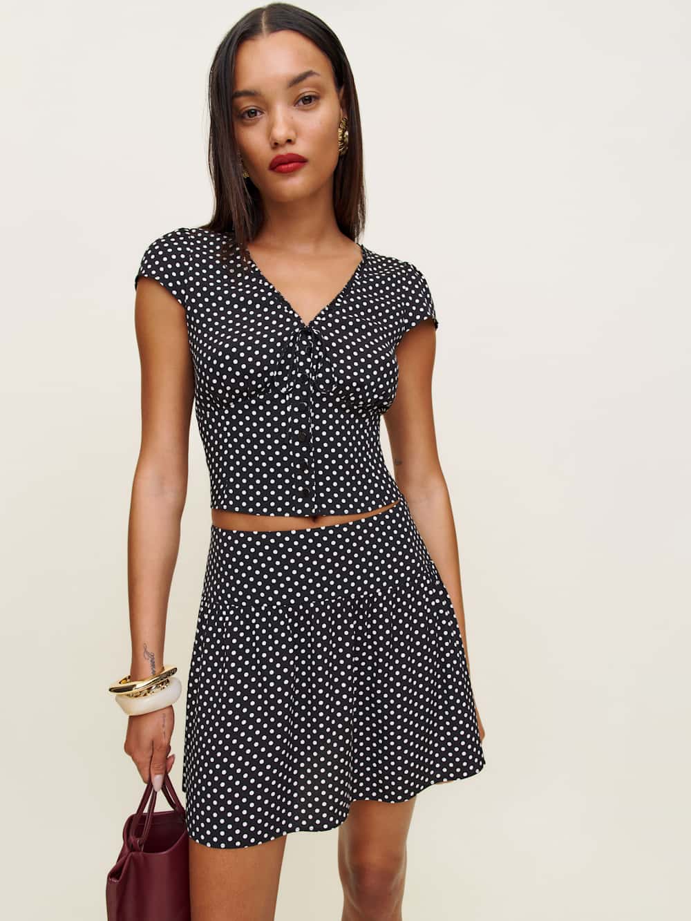 Reformation Dorothea Two Piece - Caviar Dot