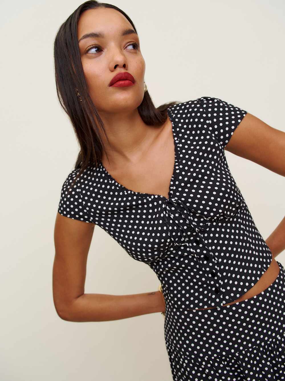 Reformation Dorothea Two Piece - Caviar Dot