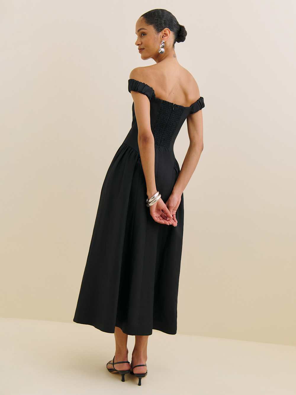 Reformation Monet Linen Dress - Black