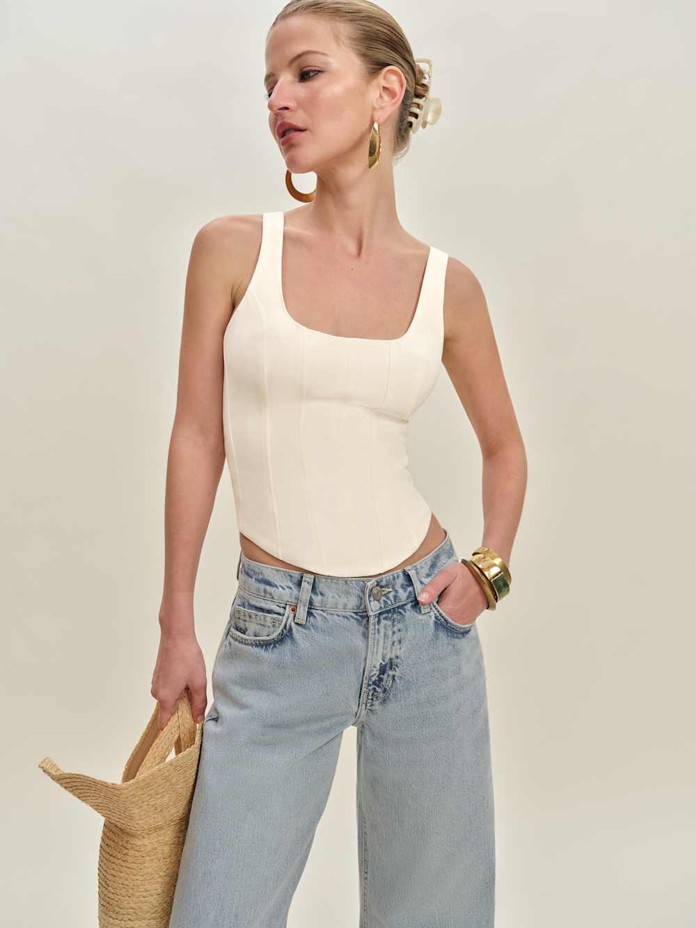 Reformation Seren Top - Fior Di Latte