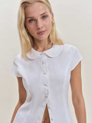 Reformation Molly Linen Shirt - White
